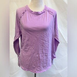 Women’s Size Small Zenana Long Sleeve Lavender Shirt New With thumb Holes